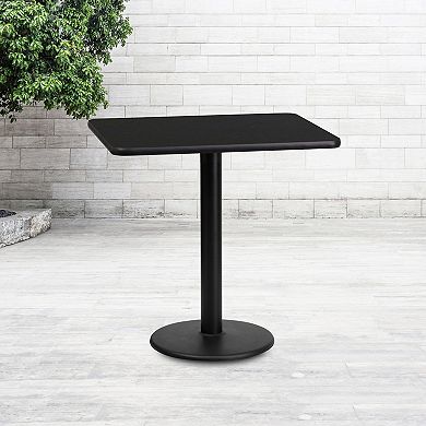 Emma and Oliver 24"x30" Rectangular Walnut Laminate Table Top with 18"RD Base