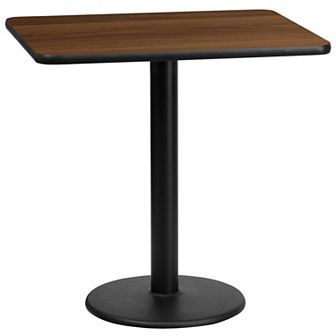 Emma and Oliver 24"x30" Rectangular Mahogany Laminate Table Top with 18"RD Base