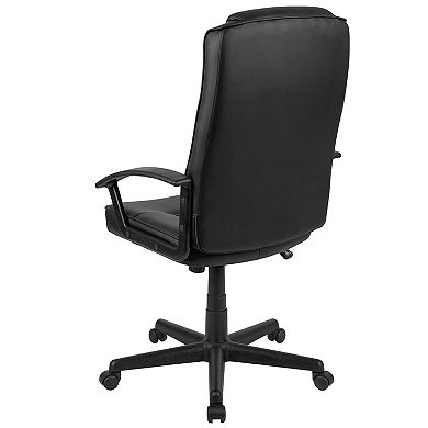 Emma and Oliver High Back Black LeatherSoft Task Chair with Arms - Desk Chair, BIFMA Certified