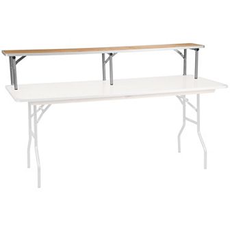 Emma and Oliver 72" x 12" x 12" Birchwood Bar Top Riser with Silver Legs