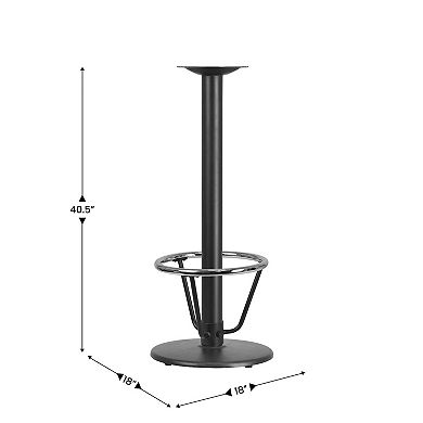 Emma and Oliver 18" Round Restaurant Table Base with 3" Dia. Bar Height Column and Foot Ring