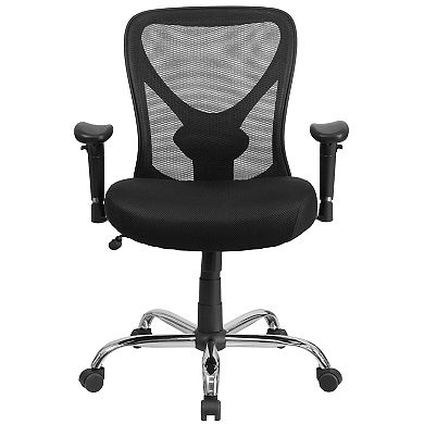 Emma and Oliver Big & Tall Office Chair Adjustable Height Mesh Swivel Office Chair with Wheels