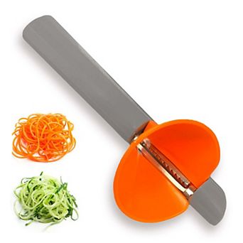 Cheer Collection Handheld Vegetable Peeler and Spiralizer with Stainless Steel Blades and Easy Grip
