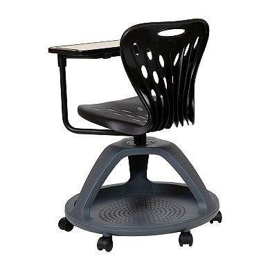 Emma and Oliver Mobile Desk Chair - 360° Tablet Rotation and Storage Cubby