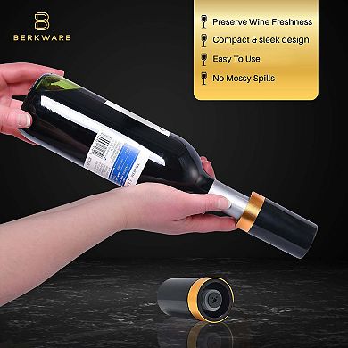 Cheer Collection Automatic Vacuum Wine Bottle Stopper, Vacuum Wine Preserver, Battery Operated Wine Saver with Intelligent LED Display to Keep Wine Fresh