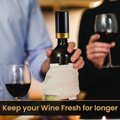 Berkware Automatic Wine Preserver with LED Display, Vacuum Bottle Stopper to Keep Wine Fresh Longer