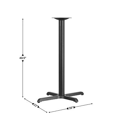 Emma and Oliver 23.5" x 29.5" Restaurant Table X-Base with 3" Dia. Bar Height Column