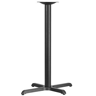 Emma and Oliver 23.5" x 29.5" Restaurant Table X-Base with 3" Dia. Bar Height Column