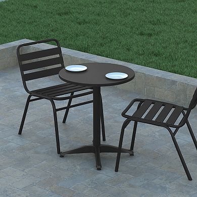 Emma and Oliver 23.5" Round Aluminum Indoor-Outdoor Table