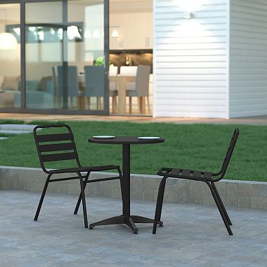Emma and Oliver 23.5" Round Aluminum Indoor-Outdoor Table