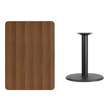 Emma and Oliver 30"x42" Rectangular Natural Laminate Table Top with 24"RD Base