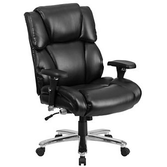 Emma and Oliver 24/7 400 lb. High Back Black Tufted Fabric Ergonomic Office Chair, Lumbar Knob