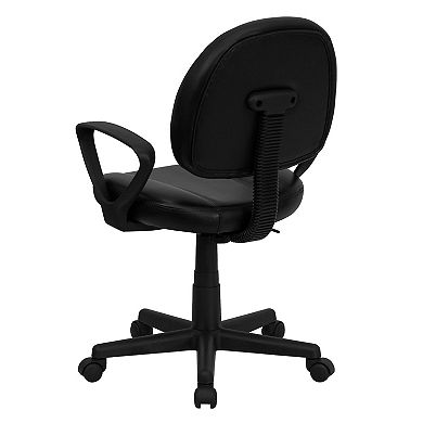 Emma and Oliver Mid-Back Black LeatherSoft Swivel Ergonomic Office Chair - Back Adjustment