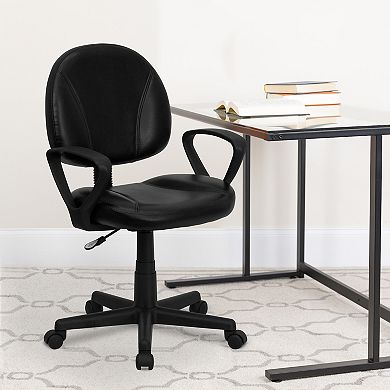 Emma and Oliver Mid-Back Black LeatherSoft Swivel Ergonomic Office Chair - Back Adjustment