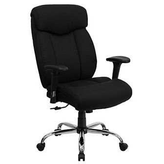Emma and Oliver 400 lb. Big & Tall High Back Black Fabric Ergonomic Office Chair - Full Headrest