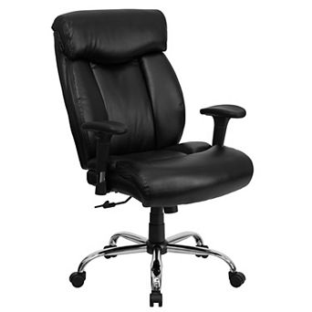Emma and Oliver 400 lb. Big & Tall High Back Black Fabric Ergonomic Office Chair - Full Headrest