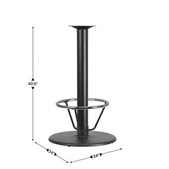 Emma and Oliver 24" Round Restaurant Table Base with 4" Dia. Bar Height Column and Foot Ring