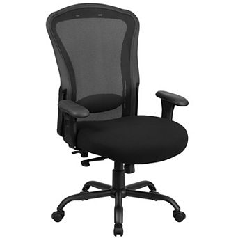 Emma and Oliver 24/7 400 lb. Big & Tall Black Mesh Synchro-Tilt Swivel Ergonomic Office Chair