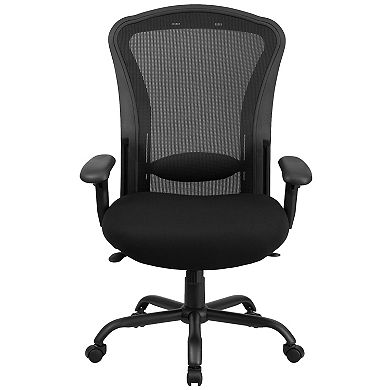 Emma and Oliver 24/7 400 lb. Big & Tall Black Mesh Synchro-Tilt Swivel Ergonomic Office Chair