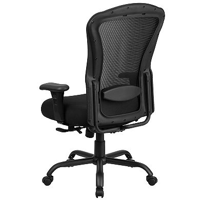 Emma and Oliver 24/7 400 lb. Big & Tall Black Mesh Synchro-Tilt Swivel Ergonomic Office Chair