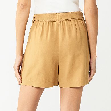 Women's Nine West Belted High-Waisted Shorts