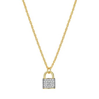 Sarafina Diamond Accent Lock Pendant Necklace