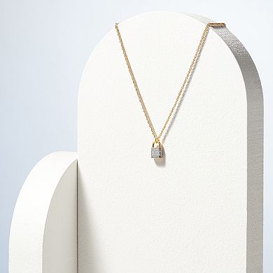 Sarafina Diamond Accent Lock Pendant Necklace