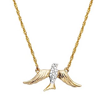 Sarafina Gold-Tone Diamond-Accent Dove Necklace