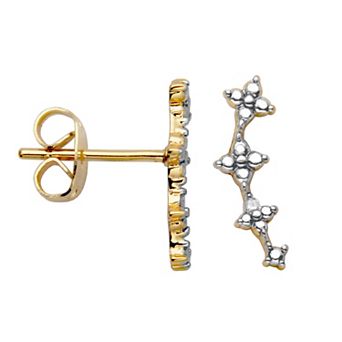 Sarafina Two Tone Diamond Accent Flower Crawler Earrings