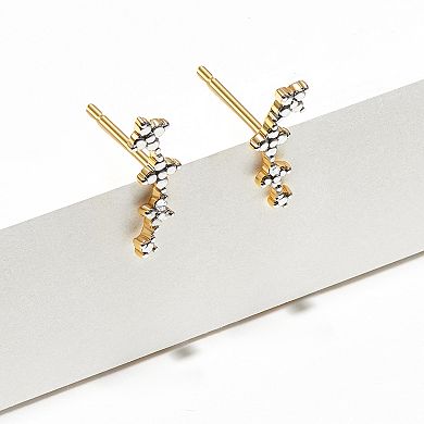 Sarafina Two Tone Diamond Accent Flower Crawler Earrings