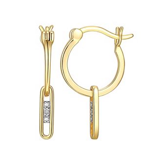 Sarafina Diamond Accent Dangle Hoop Earrings