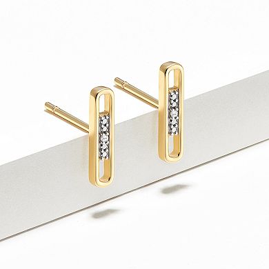 Sarafina Diamond Accent Bar Earrings