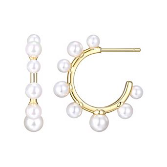 Sarafina Simulated Pearl Half Hoop Earrings