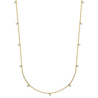 Sarafina 14k Gold Plated Simulated Pearl Station Necklace