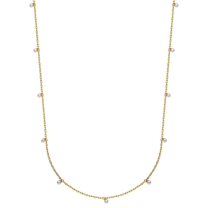 Sarafina 14k Gold Plated Simulated Pearl Station Necklace, Womens, Size: 