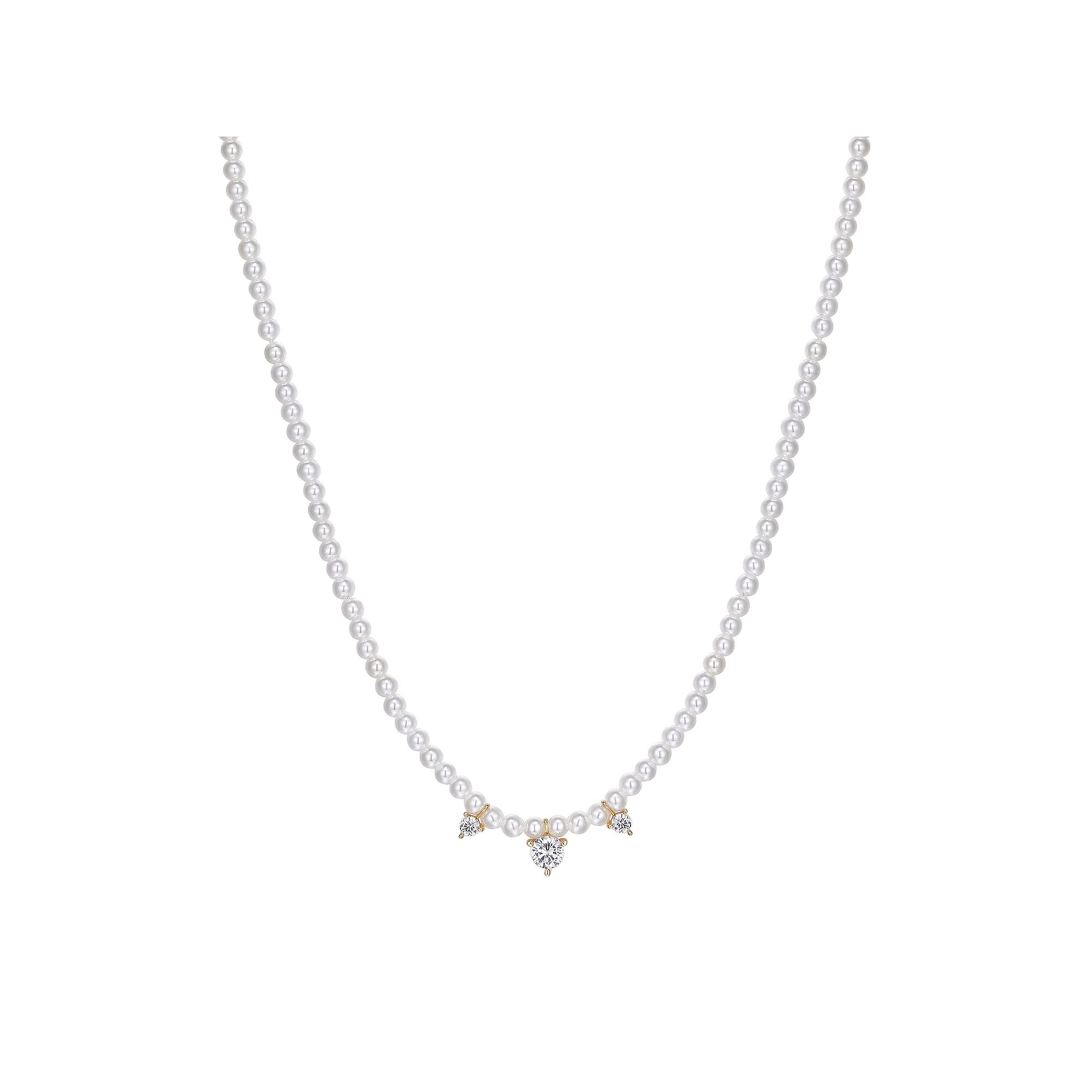 Sarafina Simulated Pearl & Cubic Zirconia Necklace, Womens, Size: 15, S
