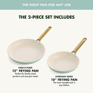 GreenPan Reserve Hard Anodized Healthy Ceramic Nonstick Frypan Skillet Set