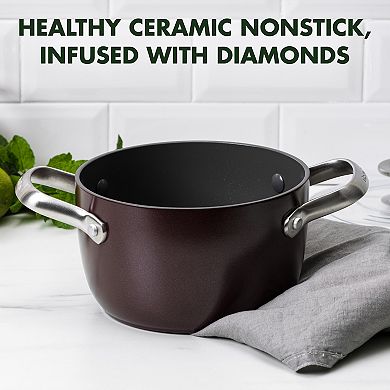 GreenPan Healthy Ceramic Nonstick 2-qt. Rice & Grains Cooker Caldero Pot with Lid