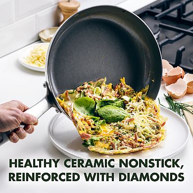 GreenPan Chatham Tri-Ply Stainless Steel Healthy Ceramic Nonstick Wok Pan