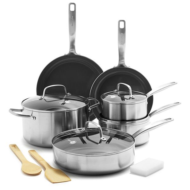 Blue Diamond Cookware Tri-Ply Stainless Steel Ceramic Nonstick, 15