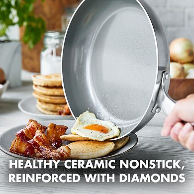 GreenPan Chatham Tri-Ply Stainless Steel Healthy Ceramic Nonstick Frypan Skillet Set