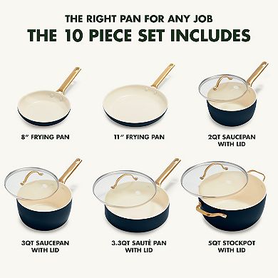 GreenPan Reserve Hard-Anodized Healthy Ceramic Nonstick 10-pc. Cookware Set