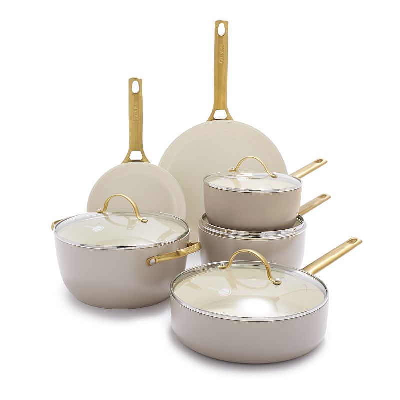 GreenPan - Reserve Ceramic Nonstick 10-Piece Cookware Set - Taupe
