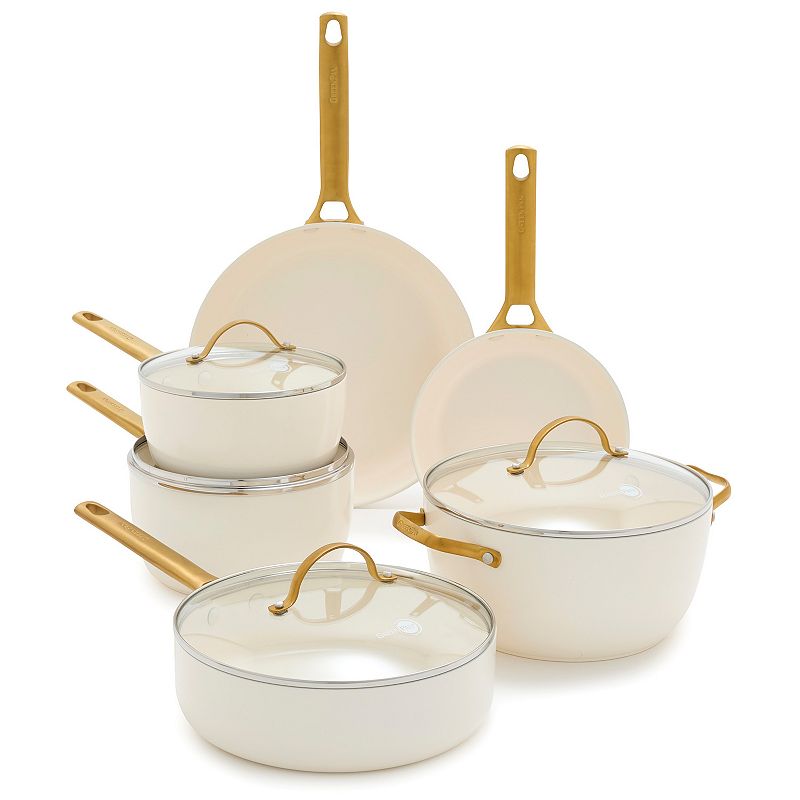 GreenPan Reserve Ceramic Nonstick 10-Piece Cookware Set | Cream