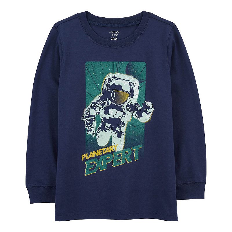 UPC 195861893233 product image for Boys 4-14 Carter's Graphic Print Jersey Long Sleeve Tee, Boy's, Size: 7, Blue | upcitemdb.com