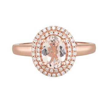 Oro Leoni 14k Rose Gold Morganite & 1/5 Carat T.W. Diamond Ring
