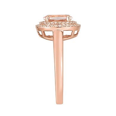 14k Rose Gold Morganite & 1/5 Carat T.W. Diamond Ring