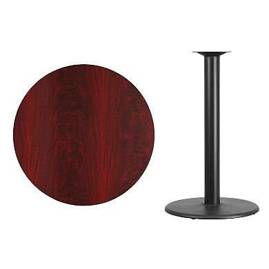 Emma and Oliver 36"RD Natural Laminate Bar Table Top-24"RD Base