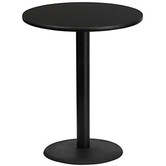 Emma and Oliver 36"RD Black Laminate Bar Table Top-24"RD Base