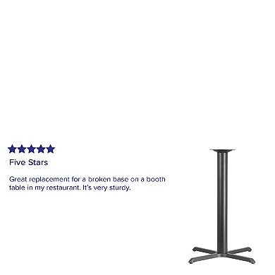Emma and Oliver 33" x 33" Restaurant Table X-Base with 4" Dia. Bar Height Column